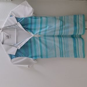 Women's small white striped puma golf shirt